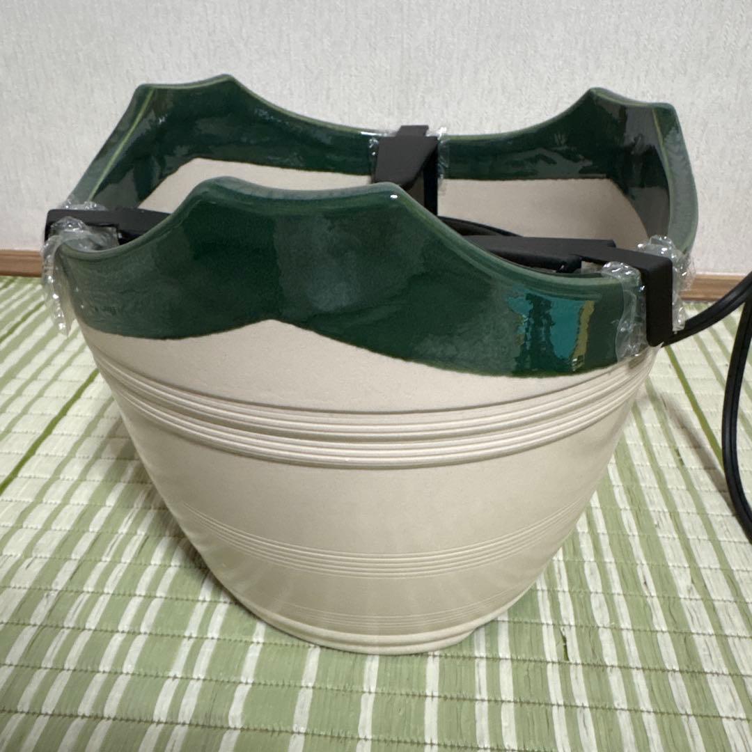 野々田 丸型 織部 H605 シーズヒーター 茶道具　茶道　電熱器 卓上火鉢