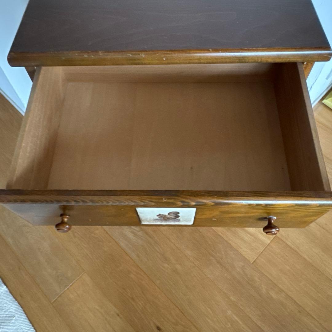 木製4段チェスト 動物イラスト付き