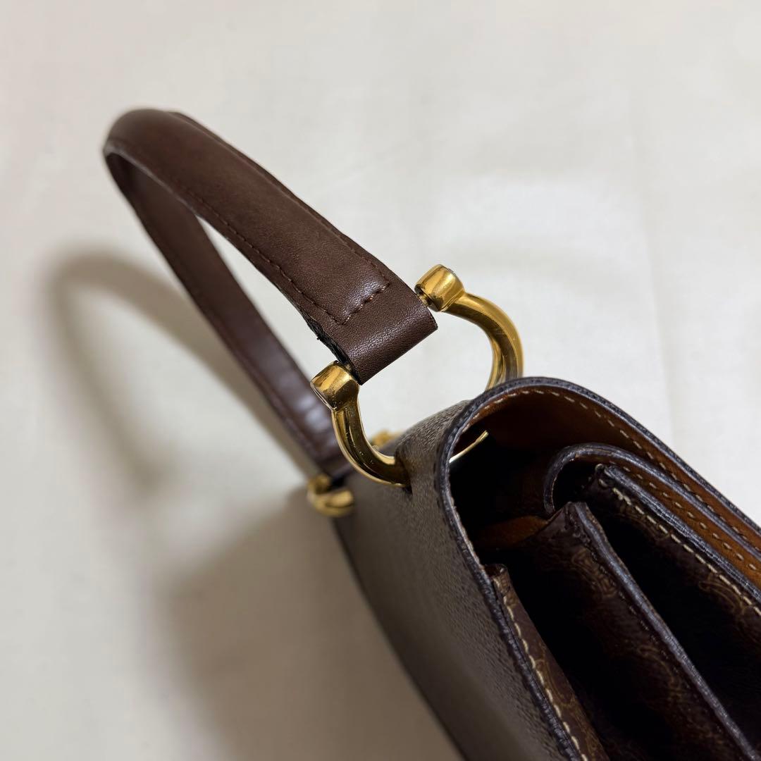 CELINE オールドセリーヌ ダブルフラップ マカダム柄 ヴィンテージF/10