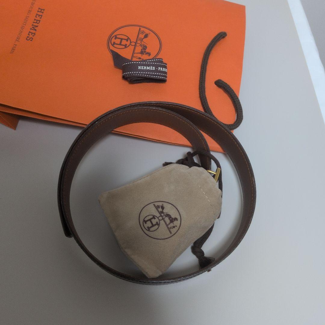 お値下げしました♫　HERMES　リバーシブル ブラック ゴールド ベルト 70