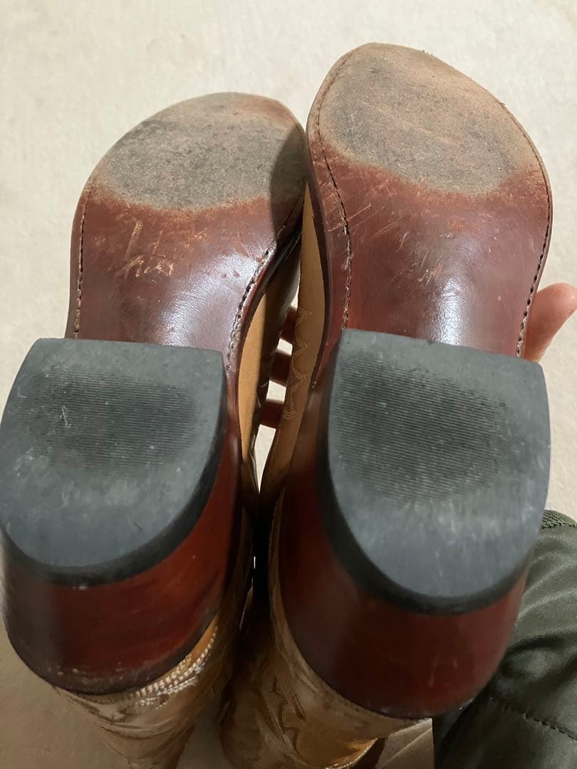 LUCCHESEキャメルウエスタンブーツ