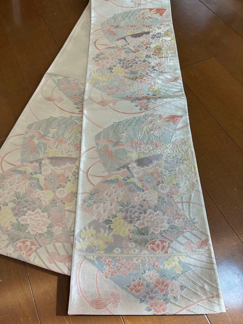 美品　正絹訪問着　裄丈長め　フルセット4点　佐賀錦袋帯　入学式　卒業式　七五三