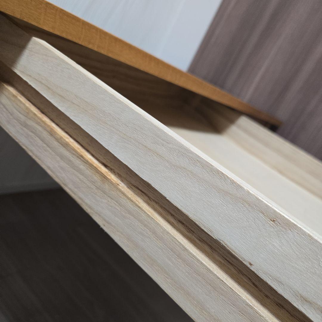 【無印良品】無垢材デスク 引出付 オーク材