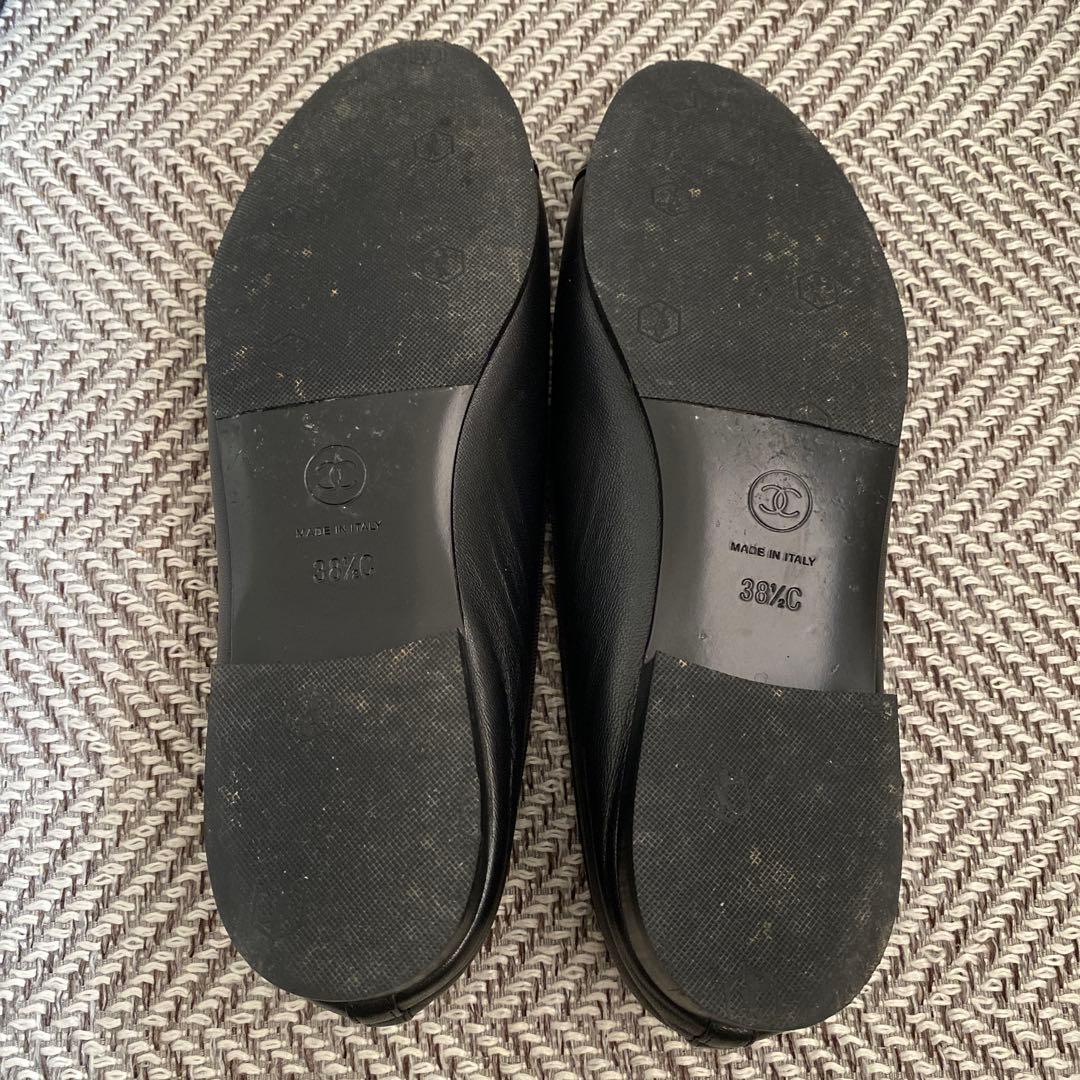 【最終お値下げ】CHANEL ブラック バレエシューズ 38.5 箱付き