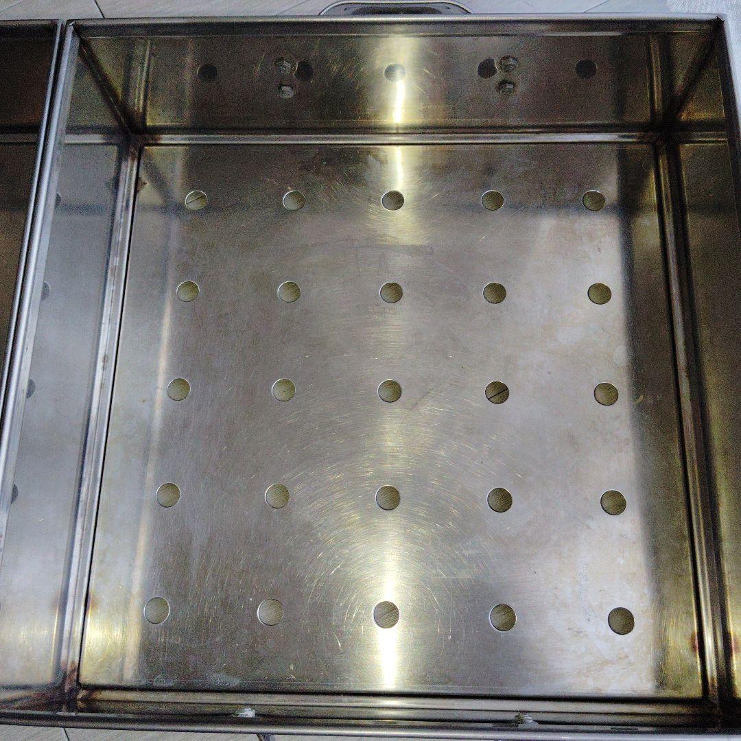 業務用ステンレス製3段 蒸し器 直火ガスコンロ対応 約33×33×44cm 三段