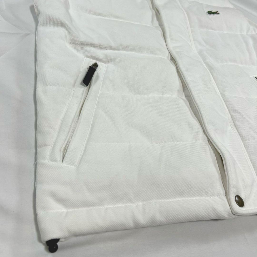 LACOSTE ダウンベスト ホワイト 胸元 刺繍ロゴ S