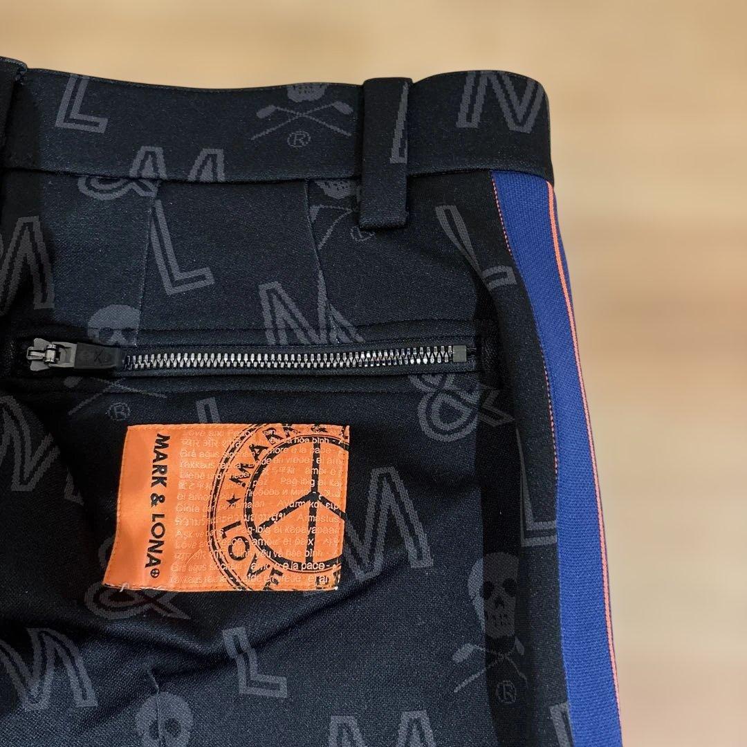 ◼️MARK&LONA◼️スカル柄ストレッチパンツ冬L黒