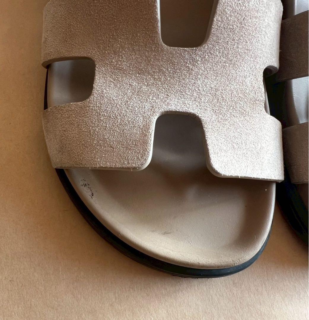 【美品】エルメス HERMES シプレ 37 サンダル ベージュ シェーヴル