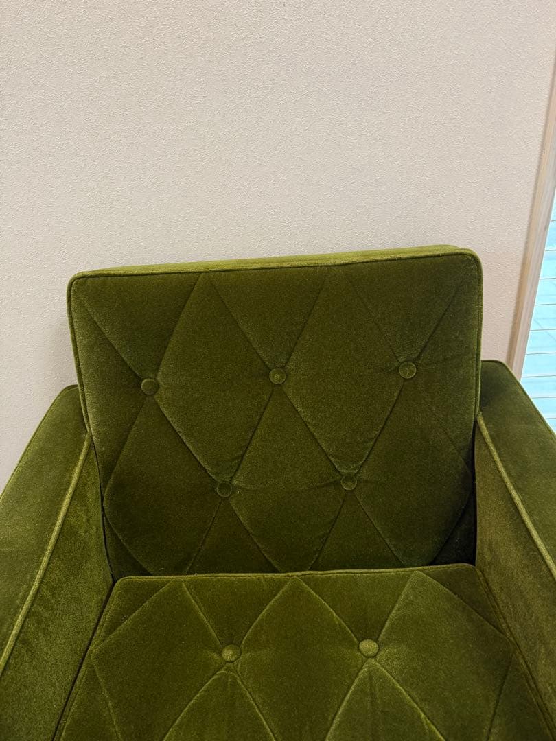 カリモク60 ロビーチェア ワンシーター モケットグリーン