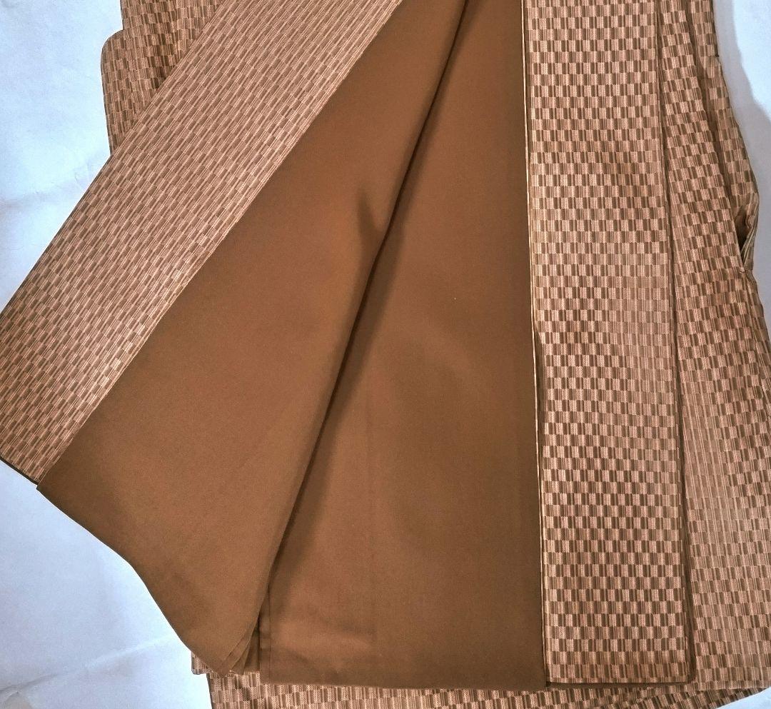 銀桃@禁煙出品！☆山下八百子　黄八丈　綾織　裄67.5cm 極美品