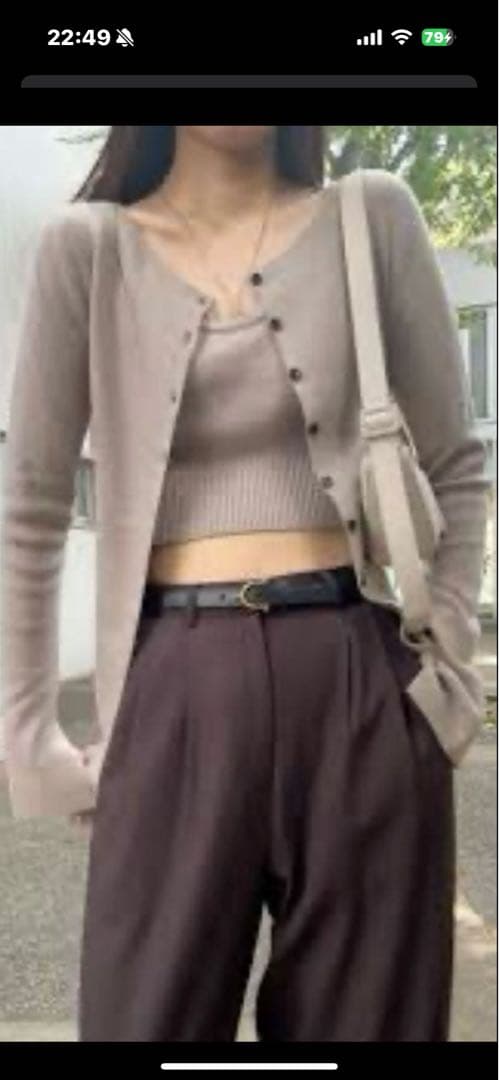 トップス CLANE BUSTIER SET BOAT NECK KNITCARDIGAN