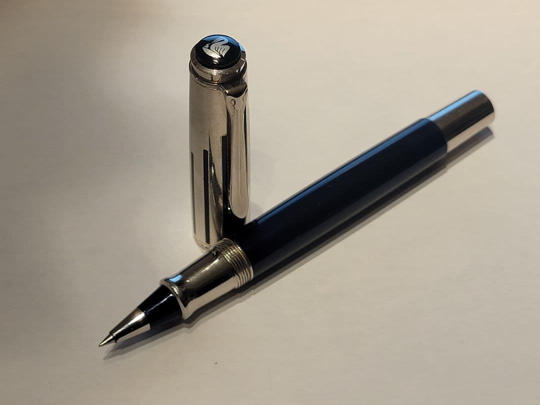 PELIKAN Souverän R625 シルバー/ブルー ローラーボール