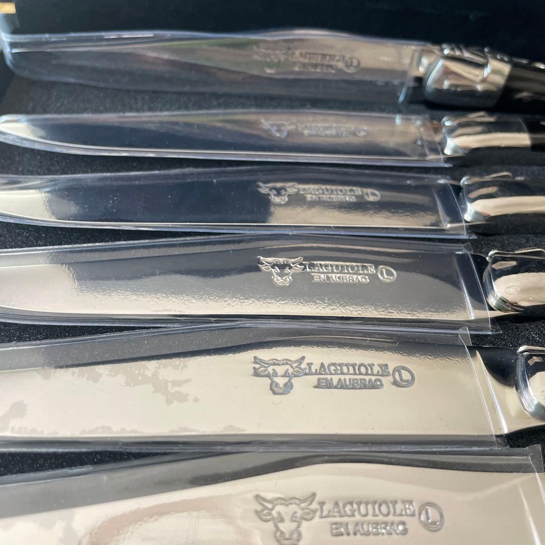 ステーキナイフ６本セット（エボニーステンレスLAGUIOLE en Aubrac