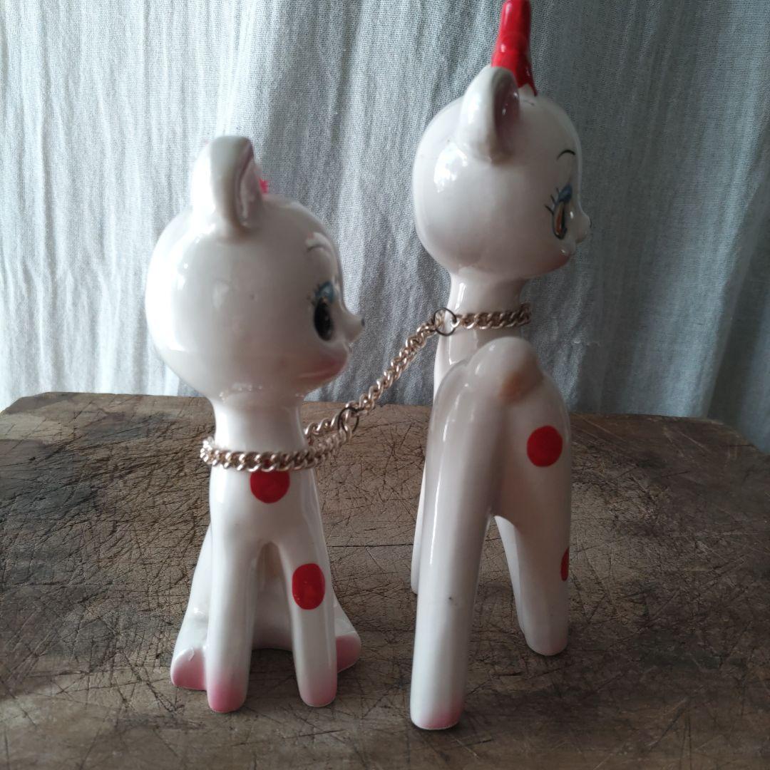 昭和レトロ バンビ 鹿 親子 置物 ヴィンテージ / 内藤ルネ 宇山あゆみ 猫