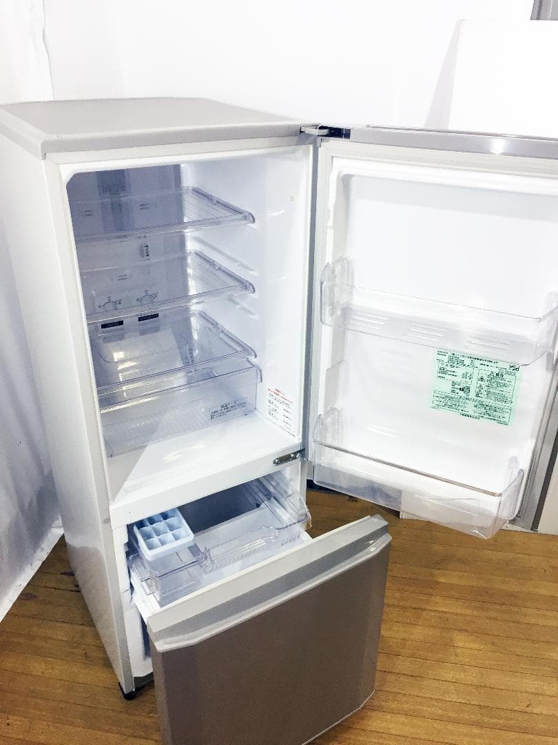 送料無料★◆中古★三菱 ラウンドカット 2ドア冷蔵庫 MR-P15W