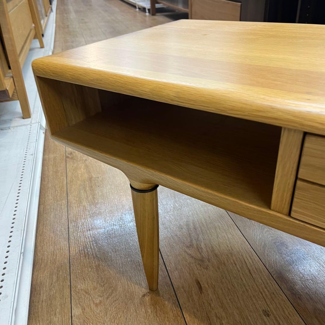 センターテーブル 引き出し付 オーク無垢材 KISSUI 幅120cm