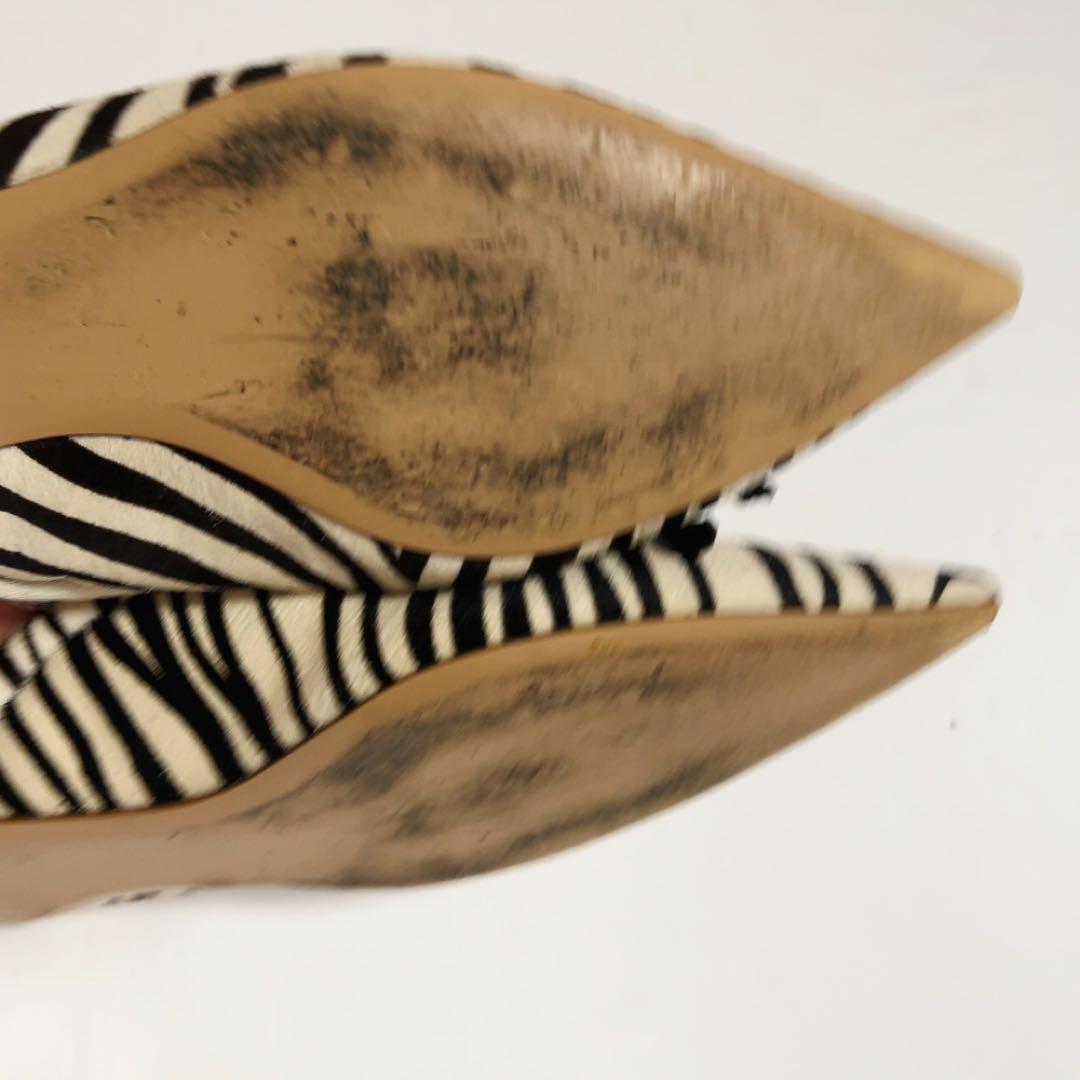 PIPPICHIC Remy リボンミュール スリッパ ゼブラハラコ サイズ38