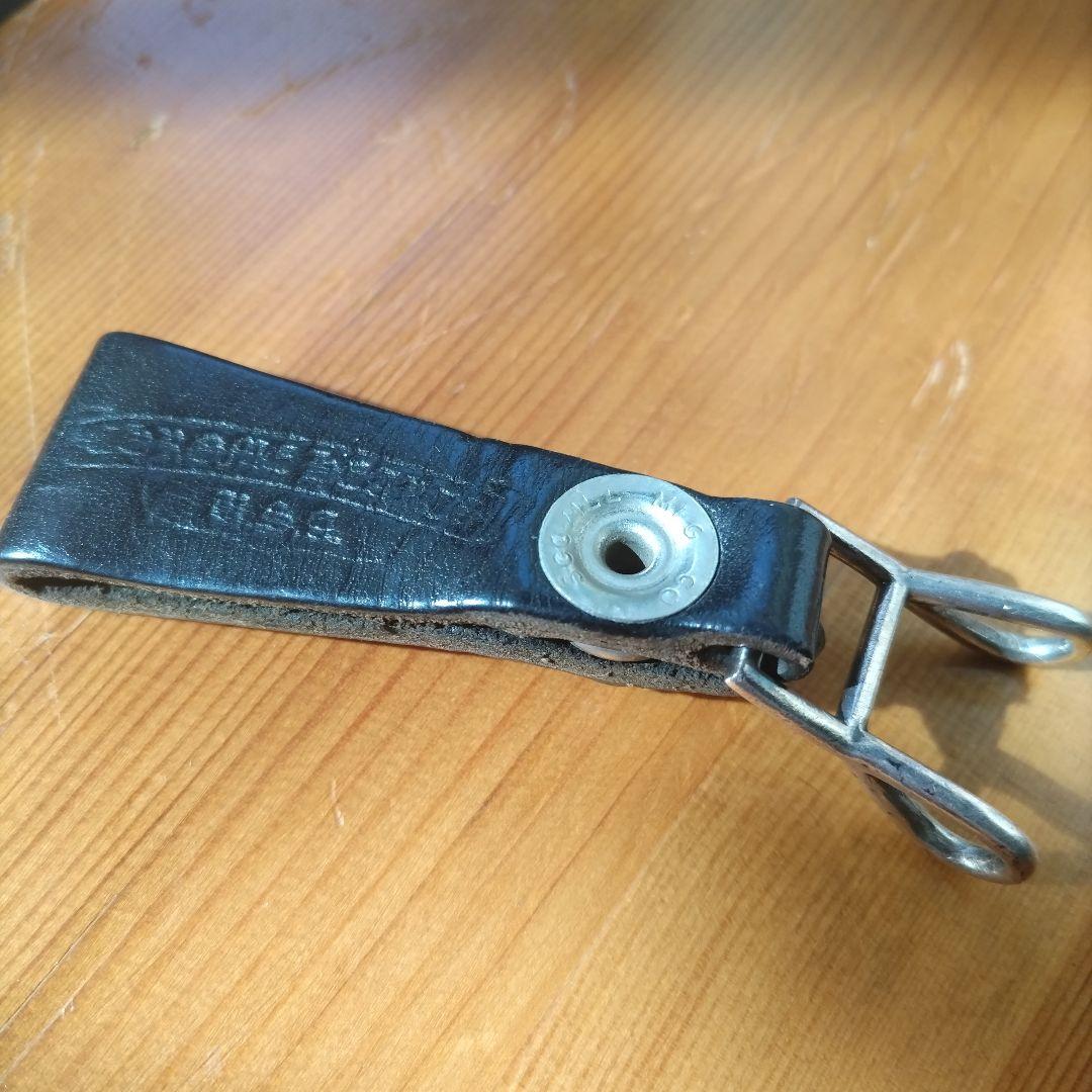 クロムハーツＷベルトループ　クロスボタンブラックレザー