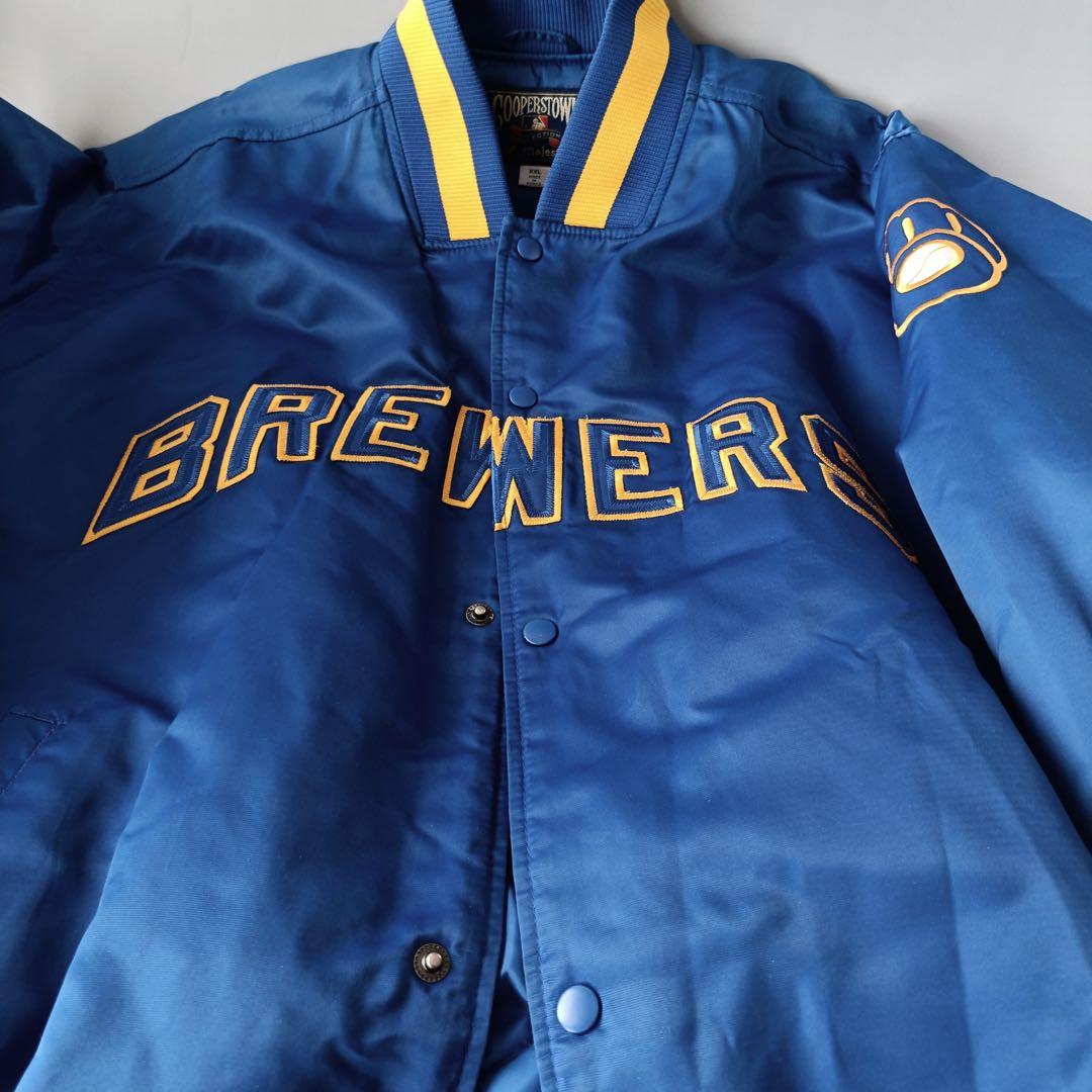 マジェスティック ミルウォーキー・ブルワーズ サテンジャケット/MLB/メンズ