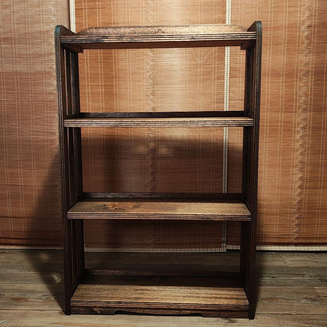 木製本棚4段　オープンラック　昭和レトロ　古家具