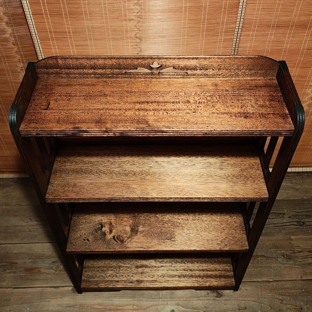 木製本棚4段　オープンラック　昭和レトロ　古家具