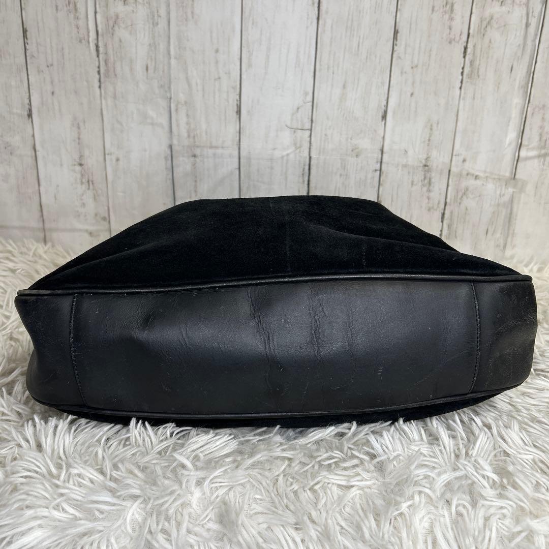 GUCCI バンブー　ショルダーバッグ　ハンドバッグ　スエード　レザー　黒