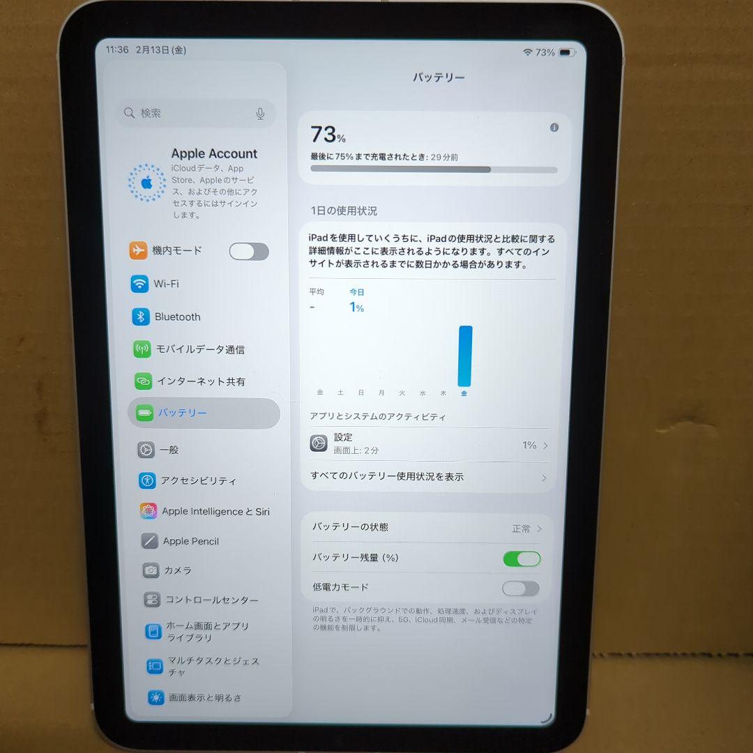 iPad本体 Apple iPadminiA17 ProWi-Fi Cellular128GB