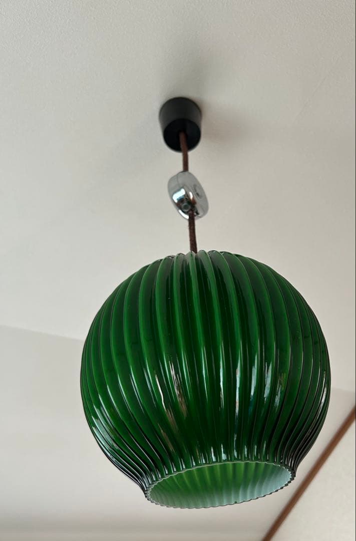 ペンダントライト　アンティーク　グリーンガラス 天井照明