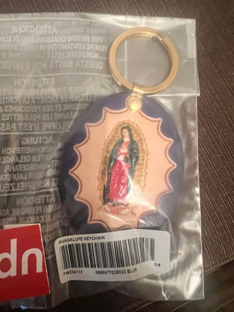 小物 Supreme Guadalupe Leather Keychain Blue