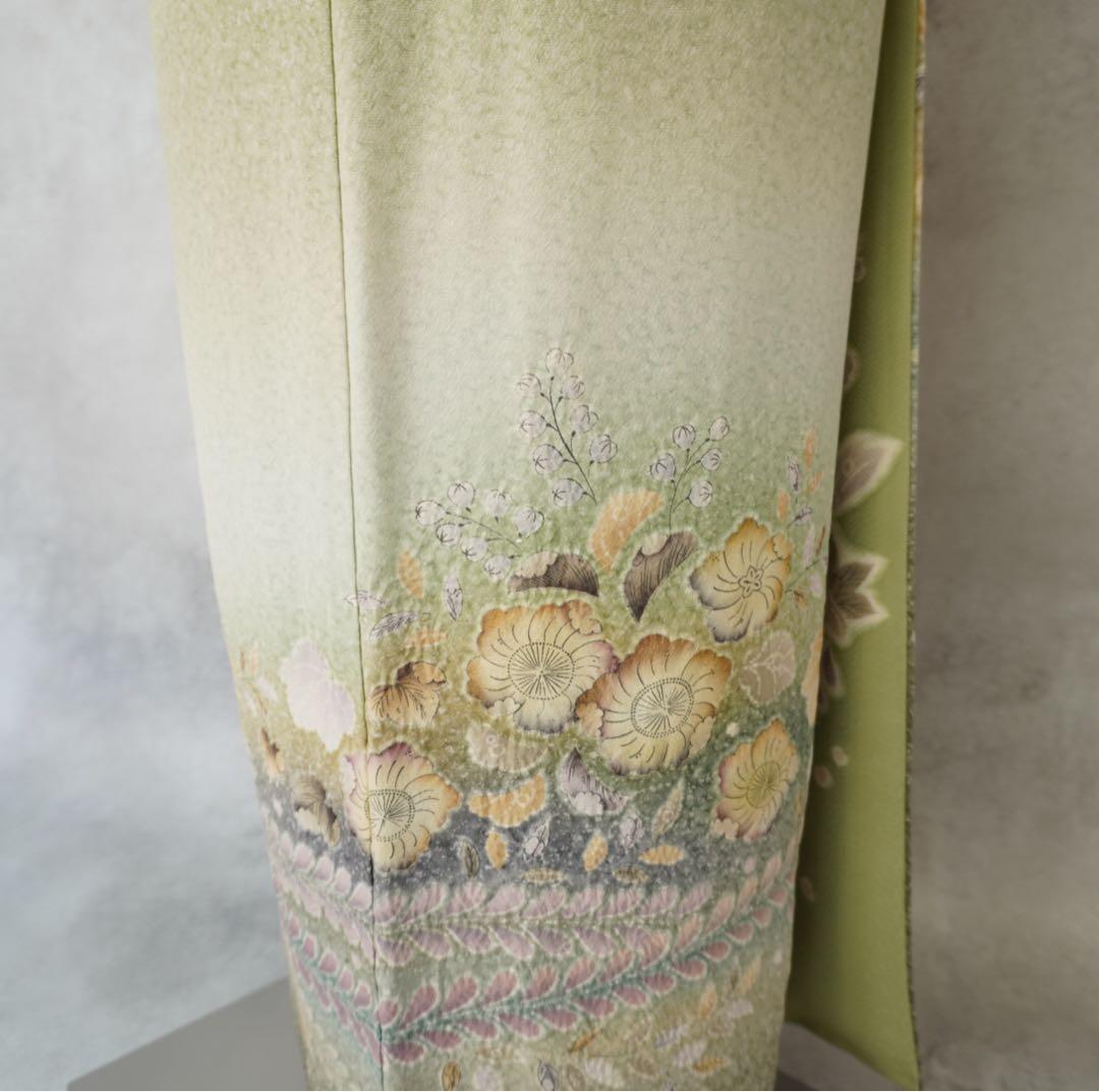 訪問着フルセット２６８▪︎辻が花　卒業式　入学式【訪問着、袋帯、帯締め、帯揚げ】