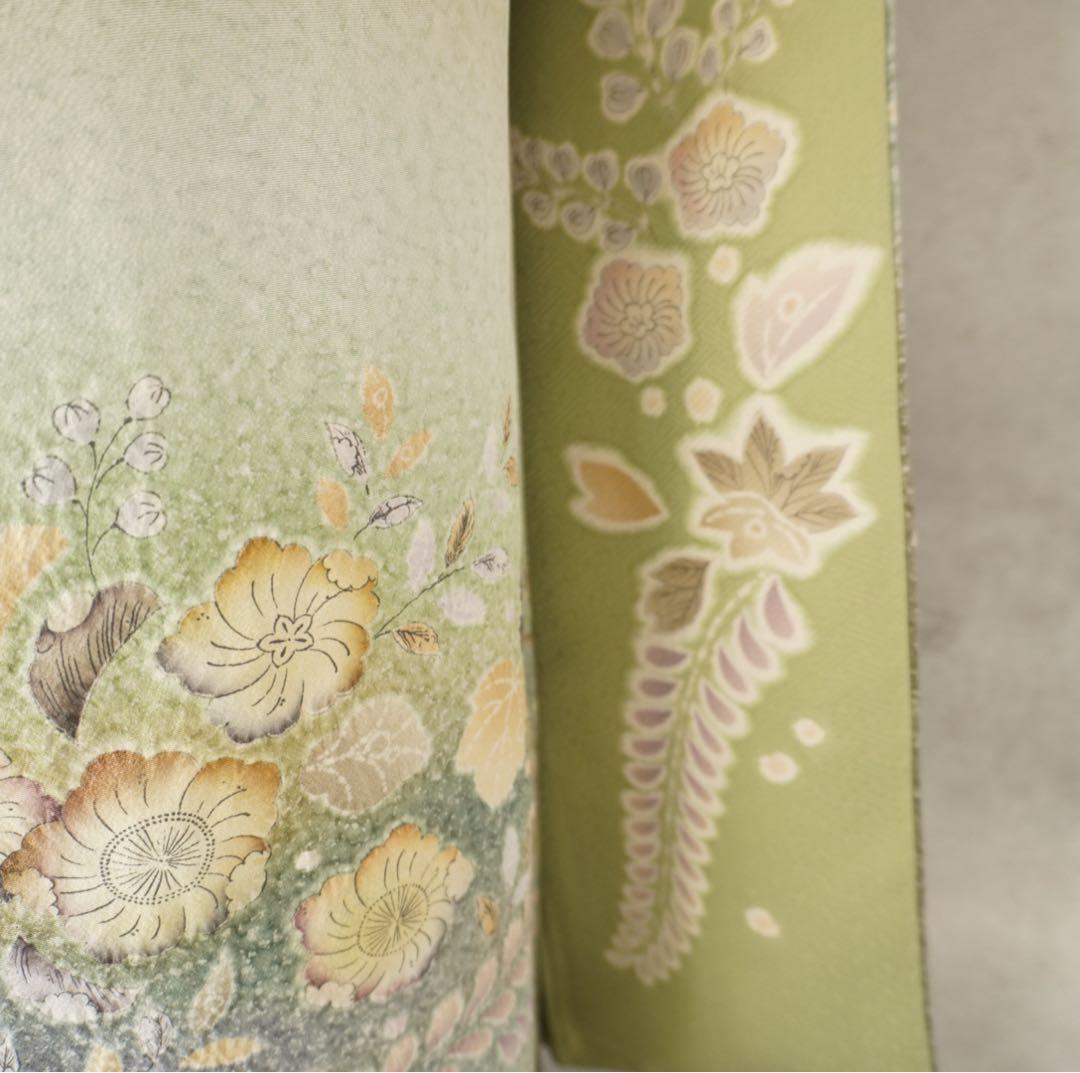 訪問着フルセット２６８▪︎辻が花　卒業式　入学式【訪問着、袋帯、帯締め、帯揚げ】