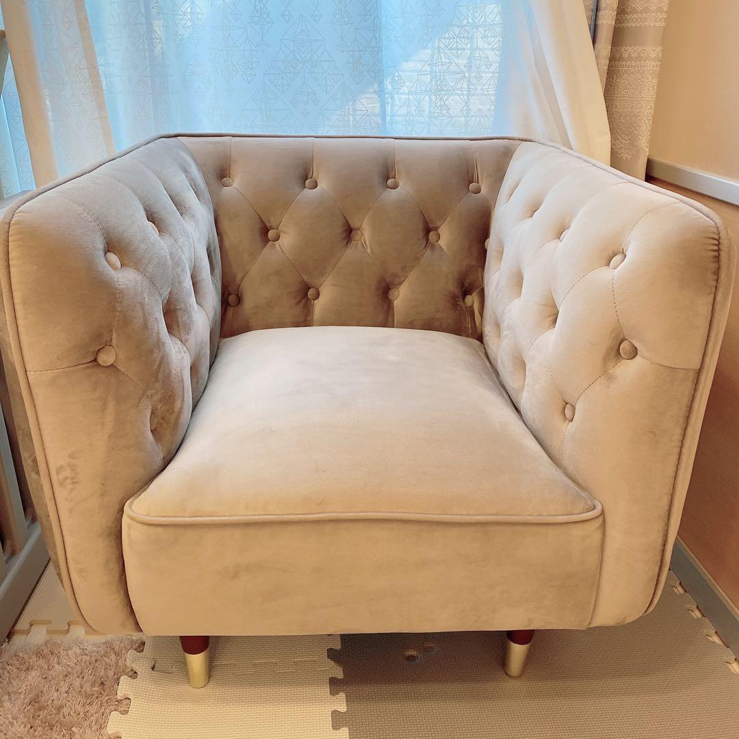 LOWYA ロウヤ　ソファ　ベルベット調