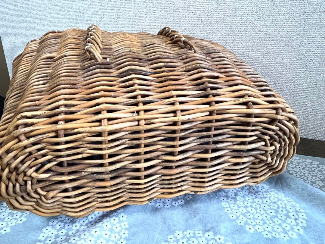 エバゴス ebagos マルシェバッグ レザー×紅籐 定番人気 手提げかごバッグ