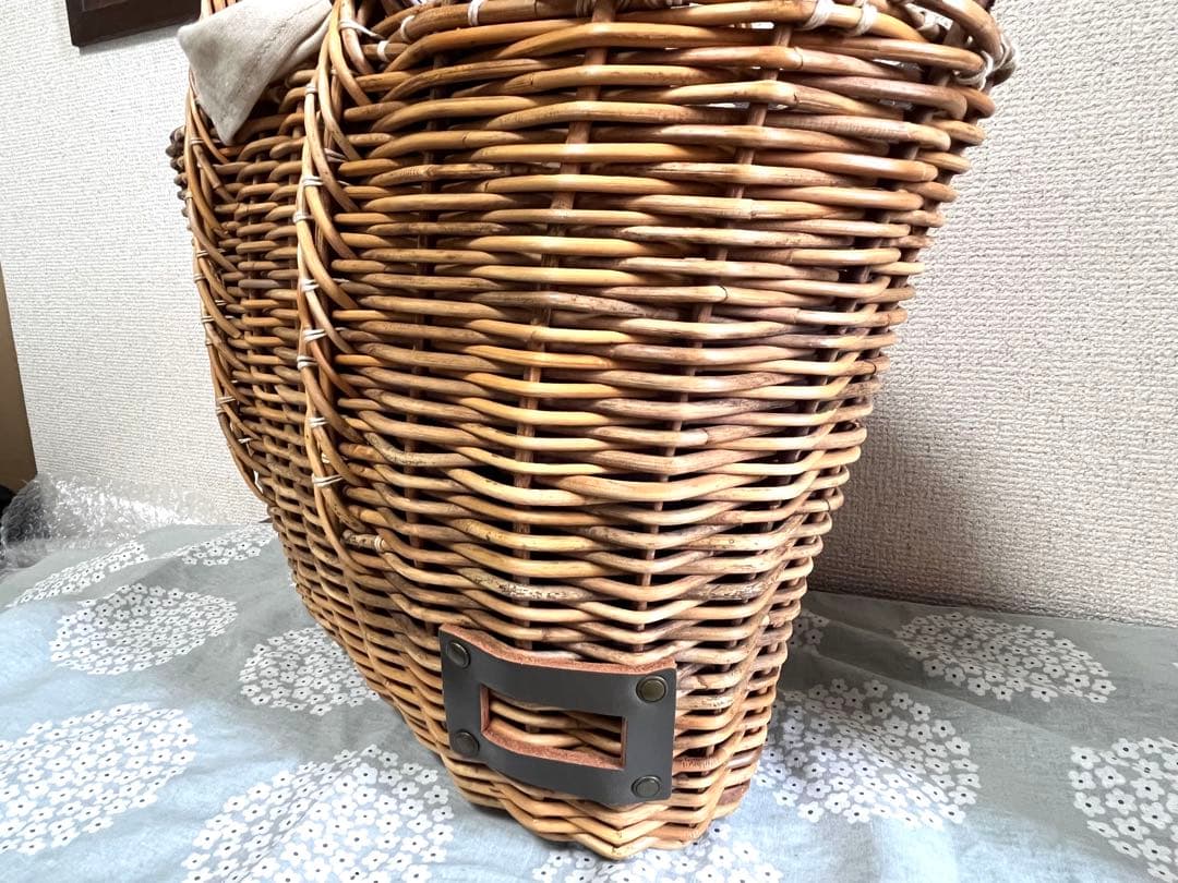 エバゴス ebagos マルシェバッグ レザー×紅籐 定番人気 手提げかごバッグ