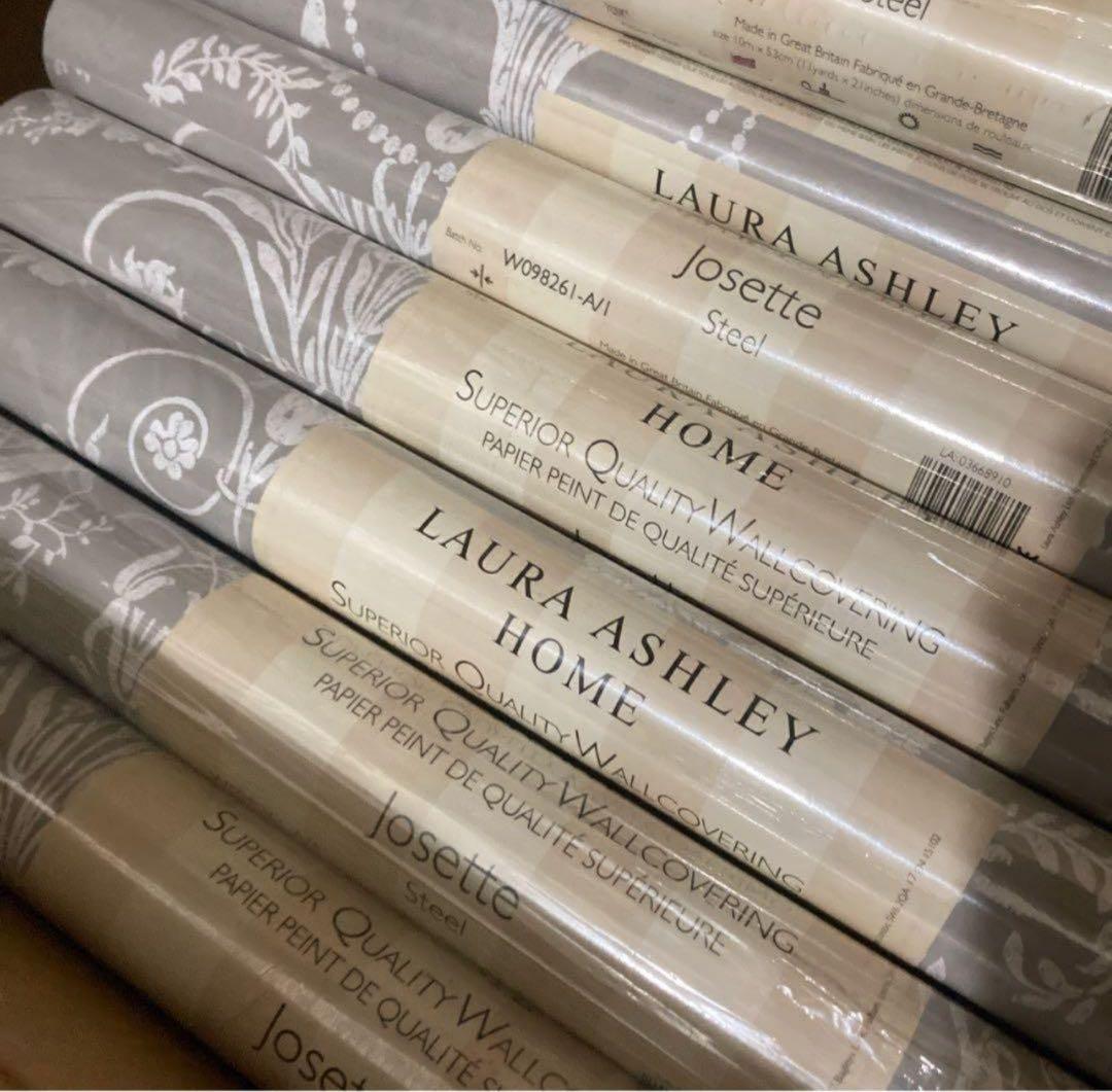[UK輸入]ローラアシュレイUK製壁紙　ジョゼッテ スチール　新品