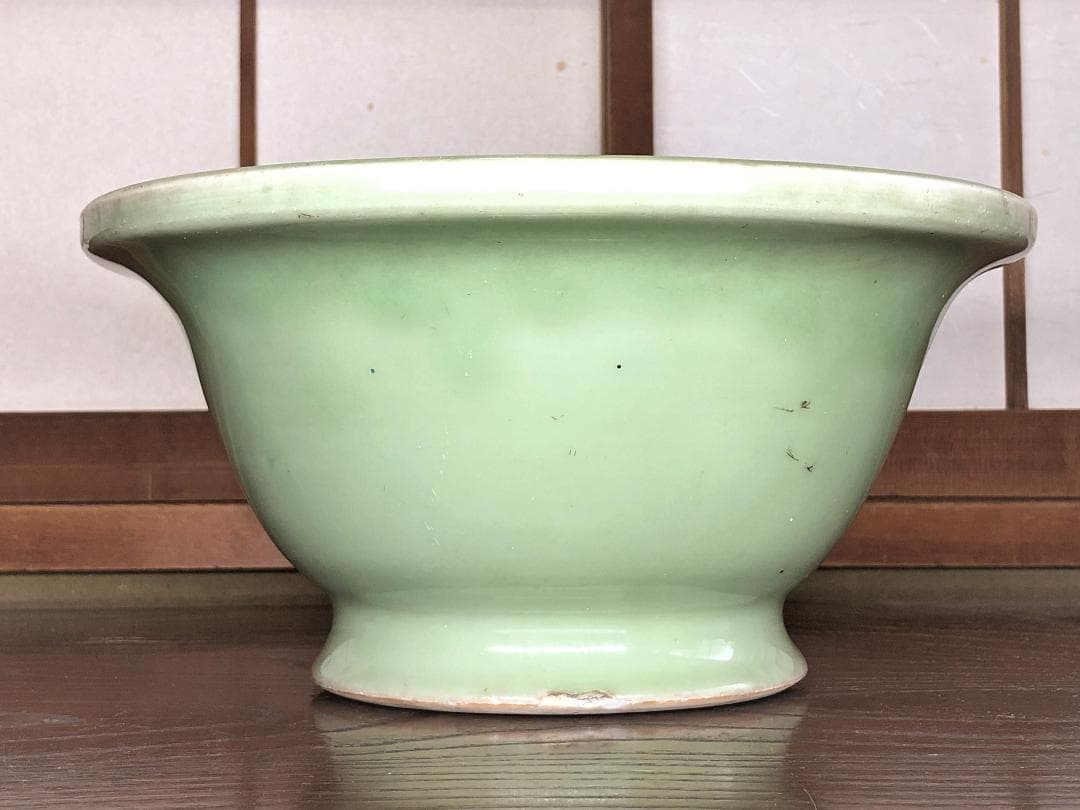 【 奈べ嶋 古陶磁大丼 】　鍋島青磁　桐箱付き　蔵出し品