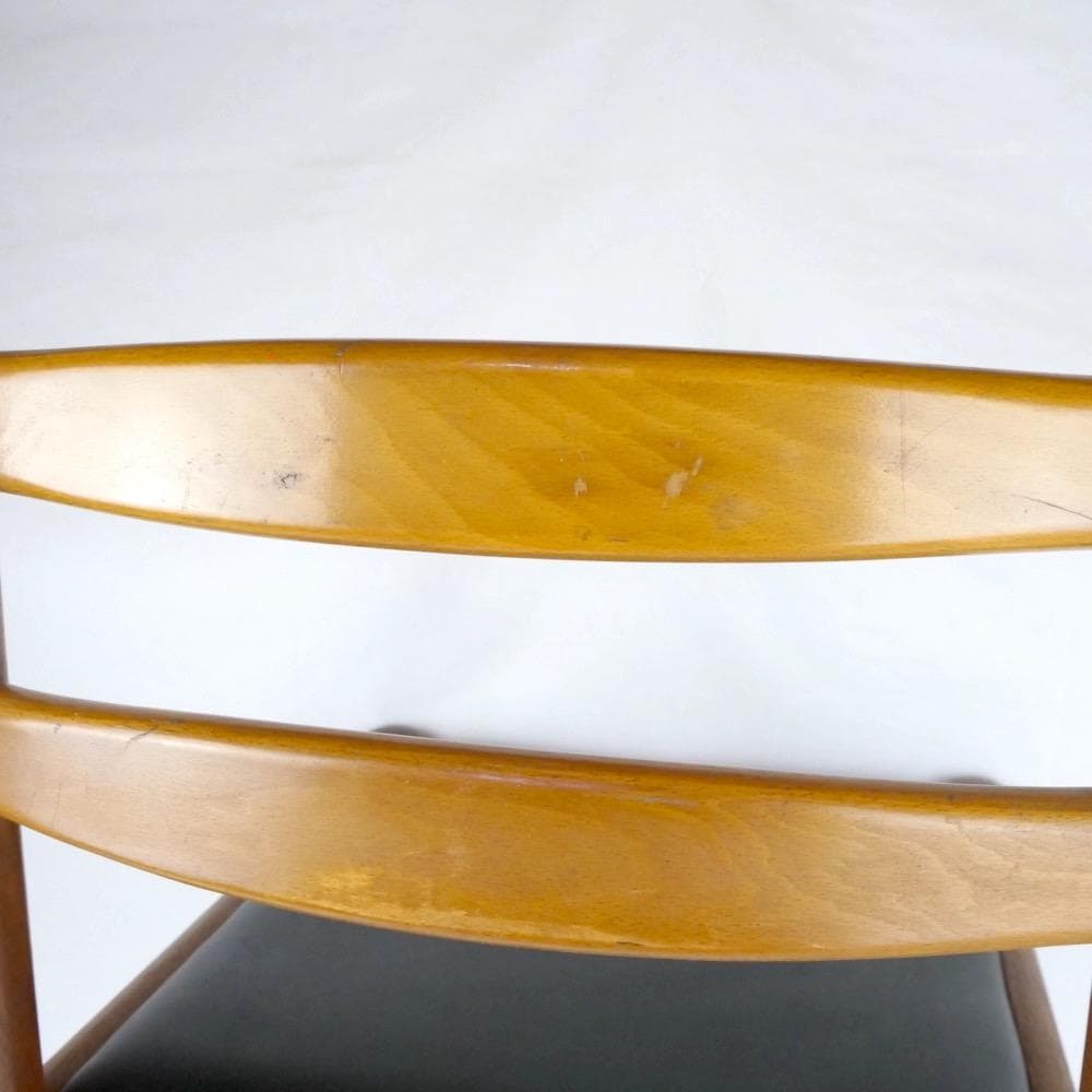 ダイニングチェア 2脚 ブラック オールド マルニ木工 ヴィンテージ 孔雀マーク