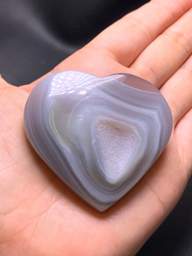 0606168  天然瑪瑙水晶共生ハート型