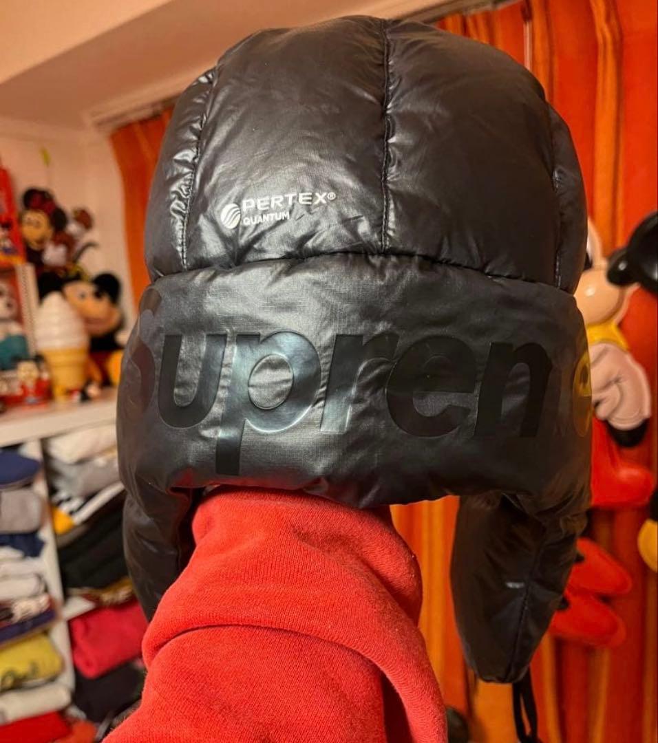 Supreme ダウン　フライトキャップ ブラック サイズ M/L