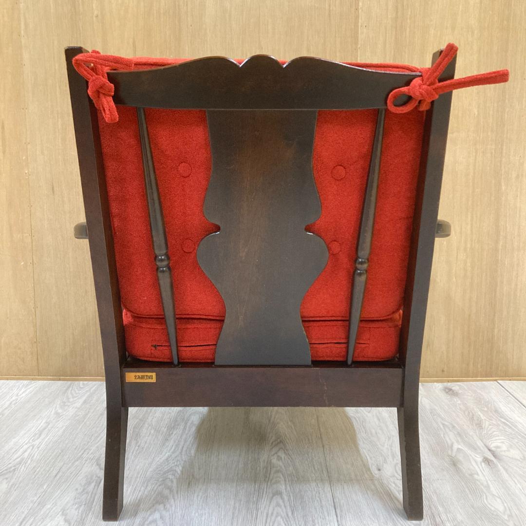 北海道民芸家具 樺無垢材 1人掛けソファ 1Pソファ B