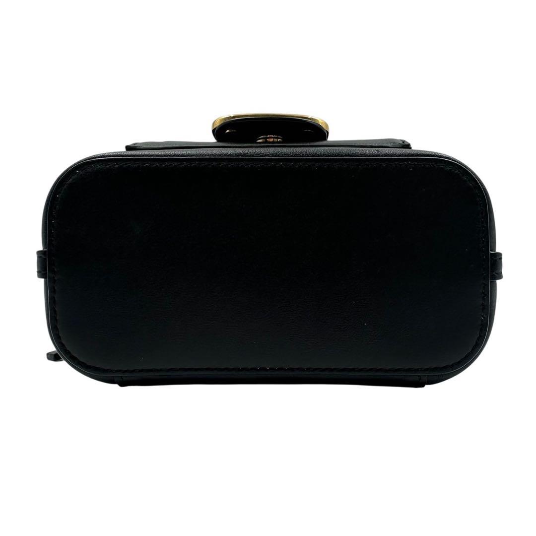 【極上】VALENTINO バニティバッグ 2way Vロゴ レザー レディース