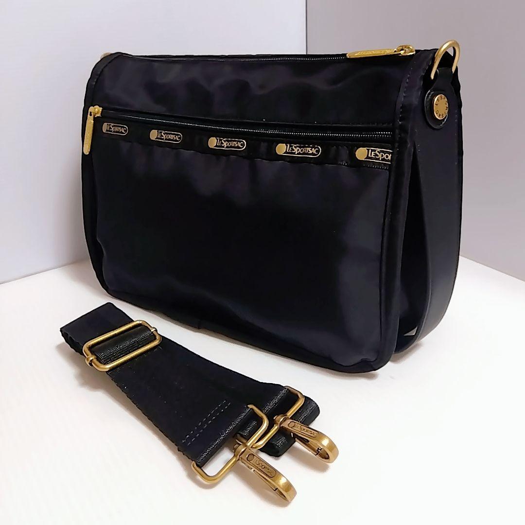 レスポ クラシック 黒 2WAY ショルダーバッグ Lesportsac