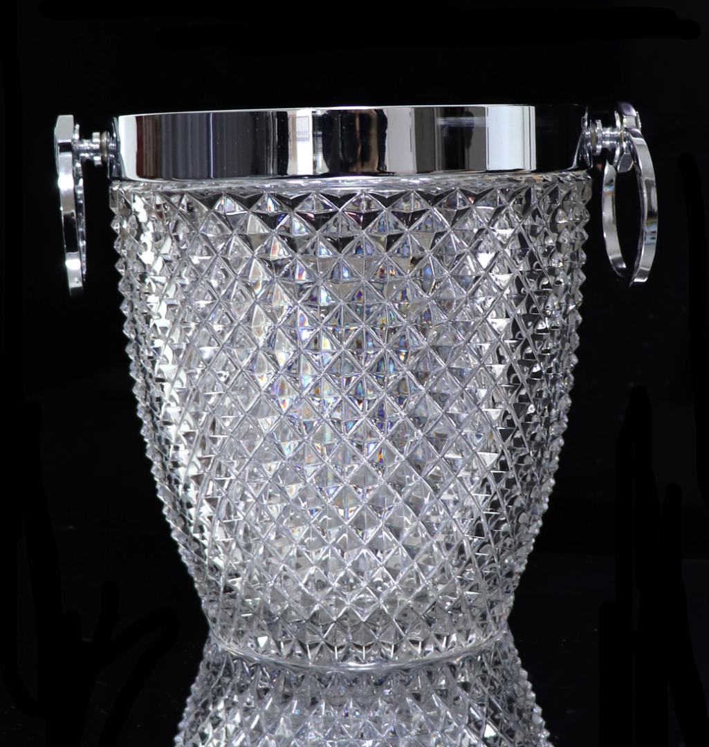 オールド・バカラ 特大 ディアマン・ビゾー 3.2㎏ シャンパンクーラー 銀装飾