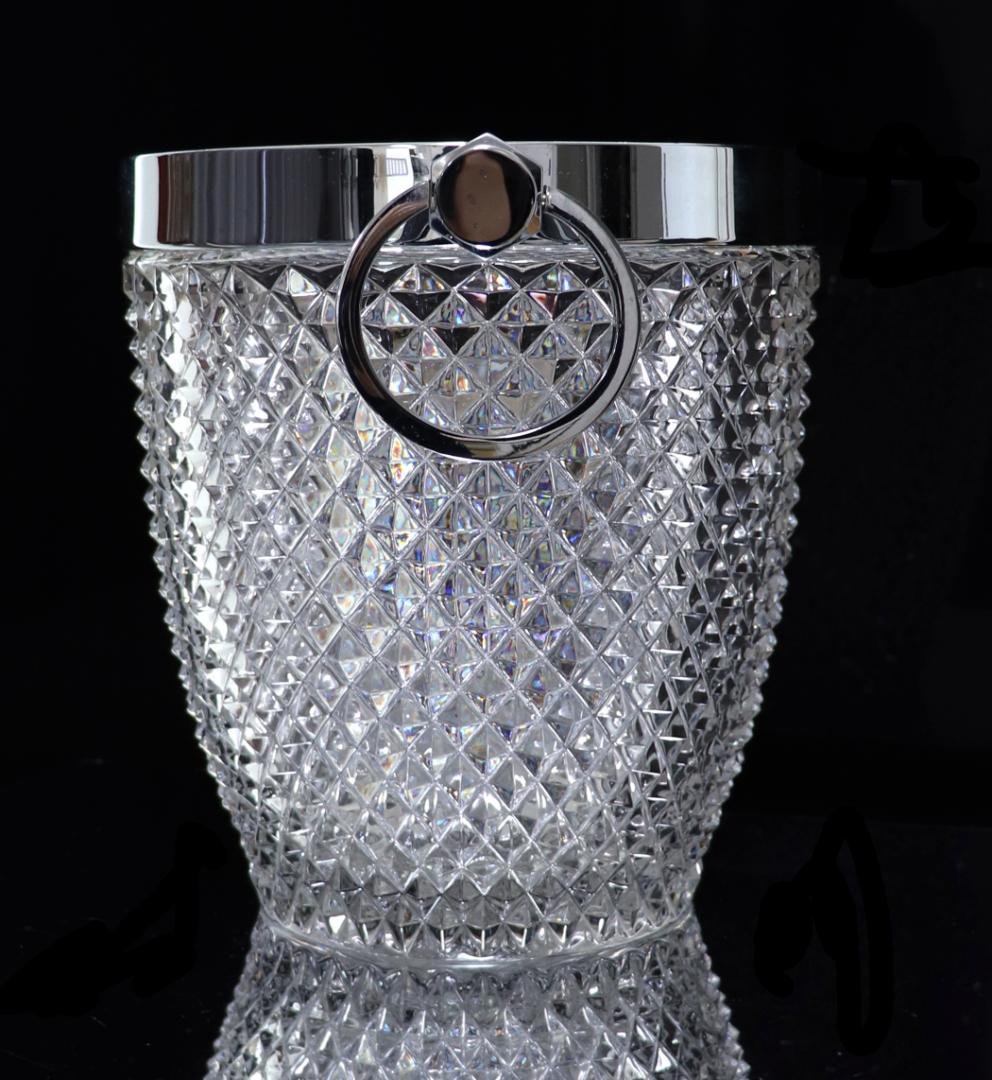 オールド・バカラ 特大 ディアマン・ビゾー 3.2㎏ シャンパンクーラー 銀装飾