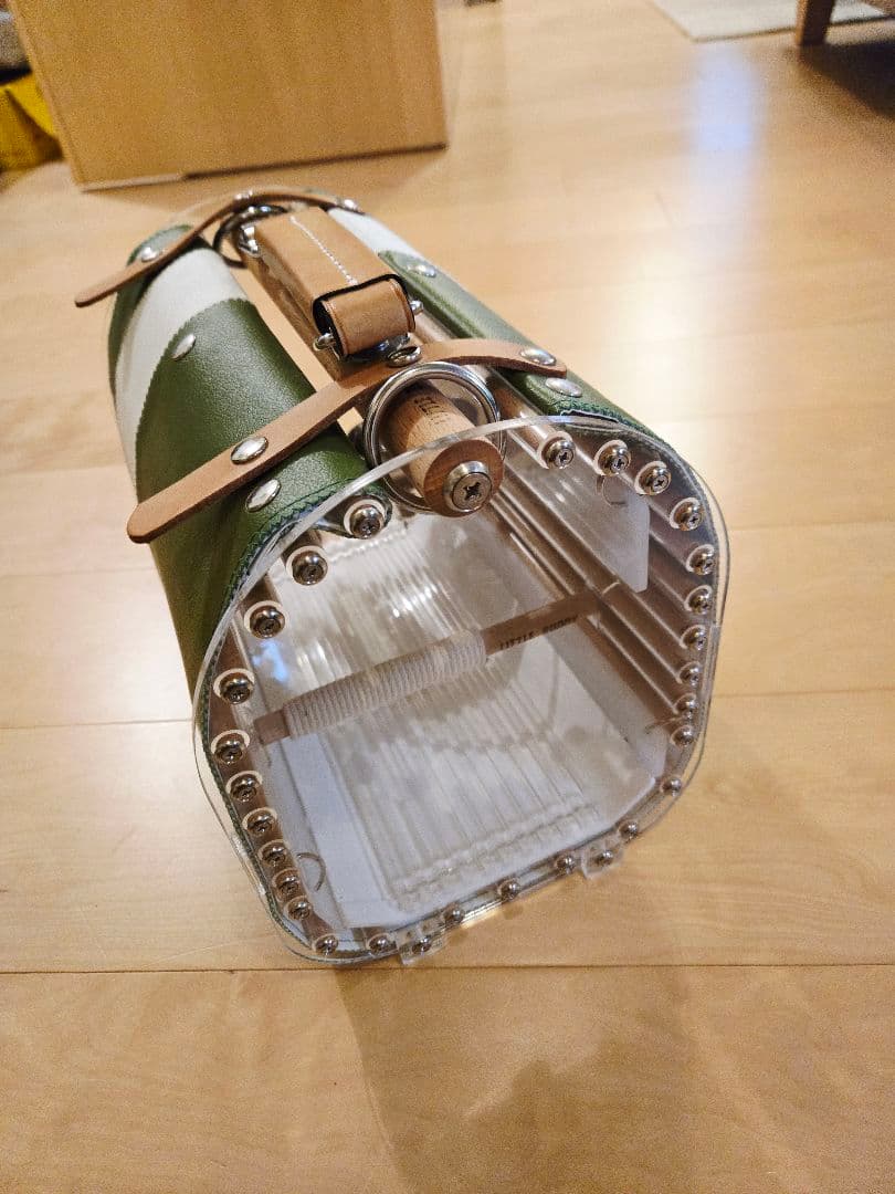 LITTLE BUDDY クリア小型インコ用 ケージ キャリー グリーン