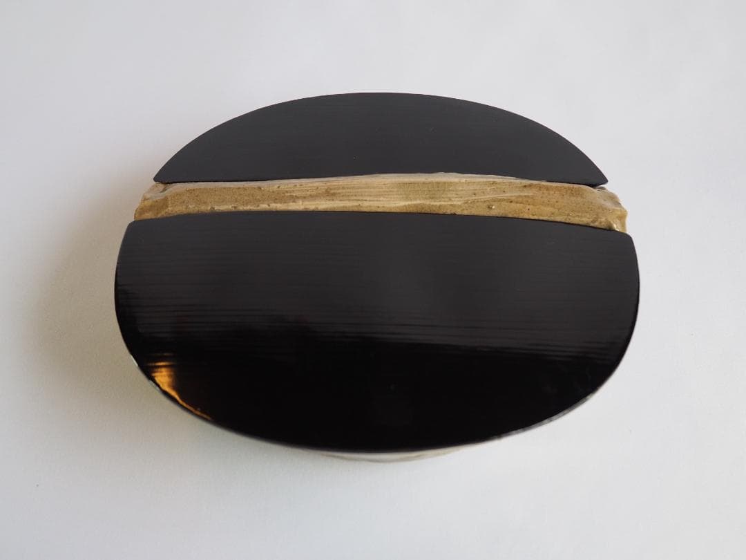 楽山焼（出雲焼）9代長岡住右衛門空味造『刷毛目平水指』（共箱）