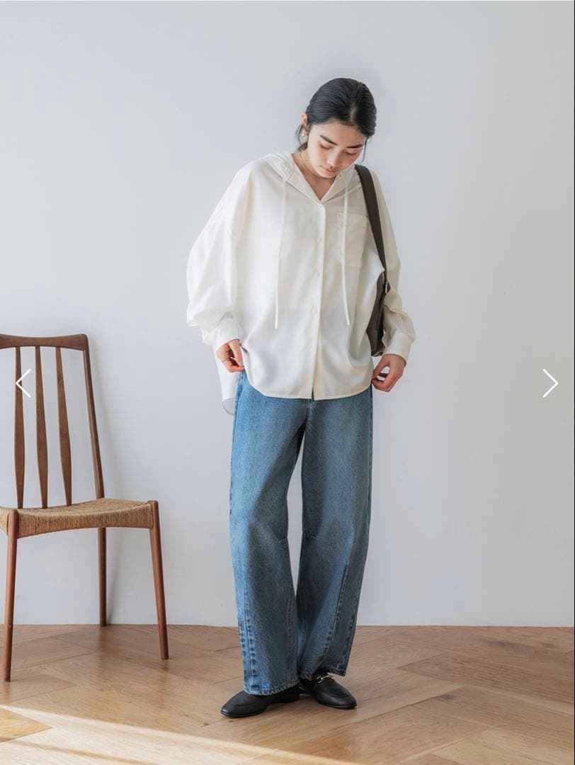 crewre フルダルスパンフードシャツ　サイズ2