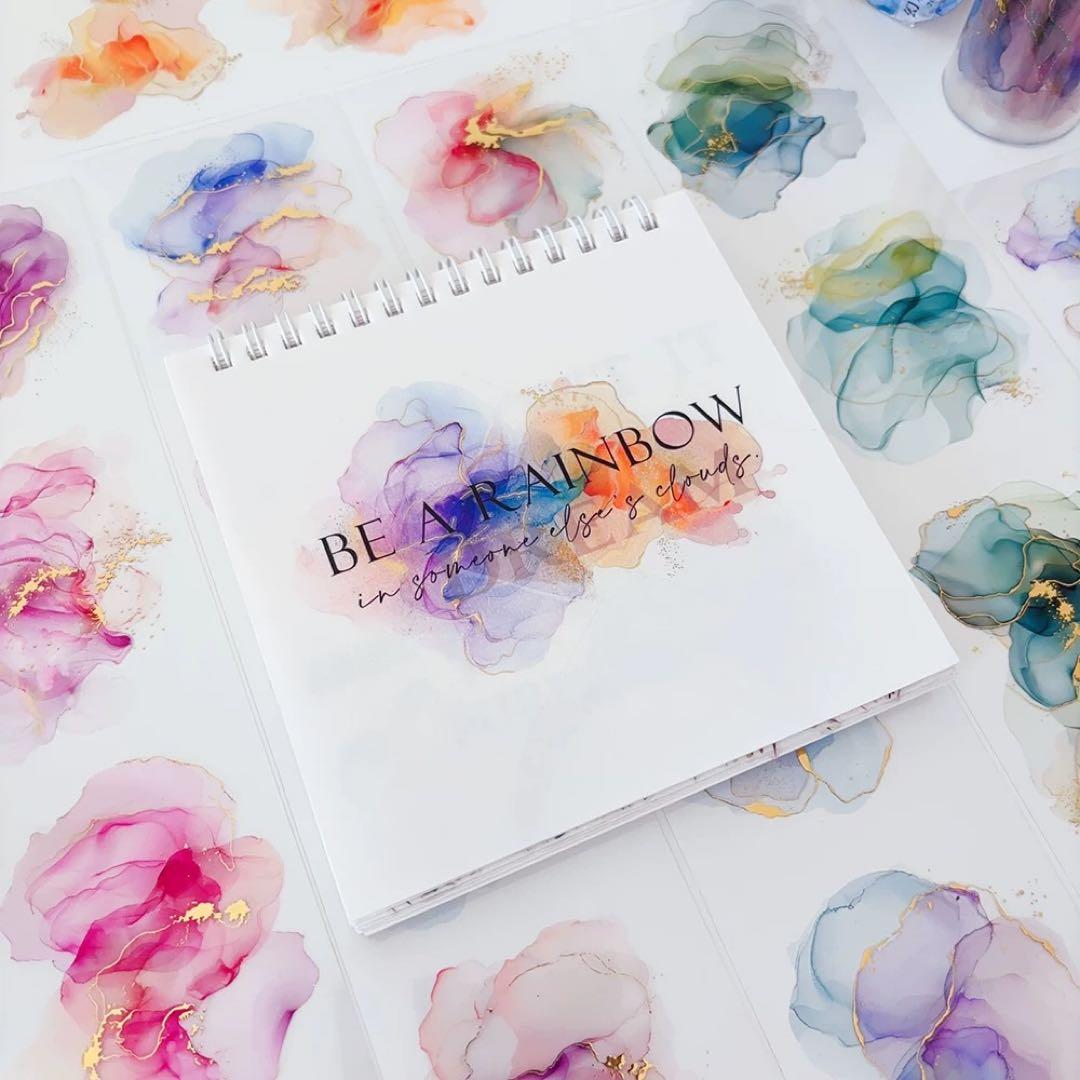 简单手帐《幻彩色块》海外マスキングテープ　マステ 【2283】