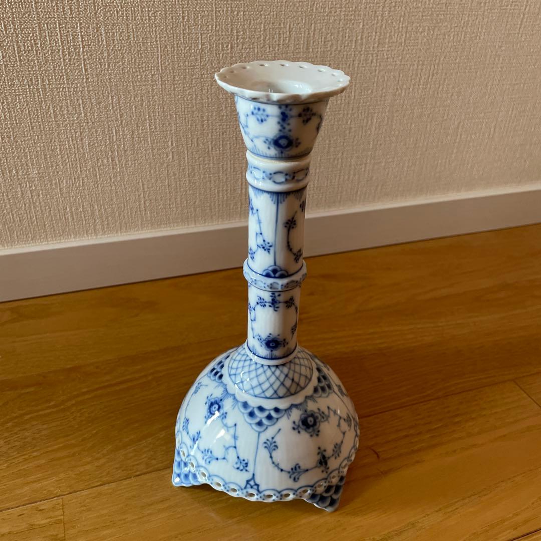 ロイヤルコペンハーゲン　ブルーフルテッドレースキャンドルスタンド　未使用品