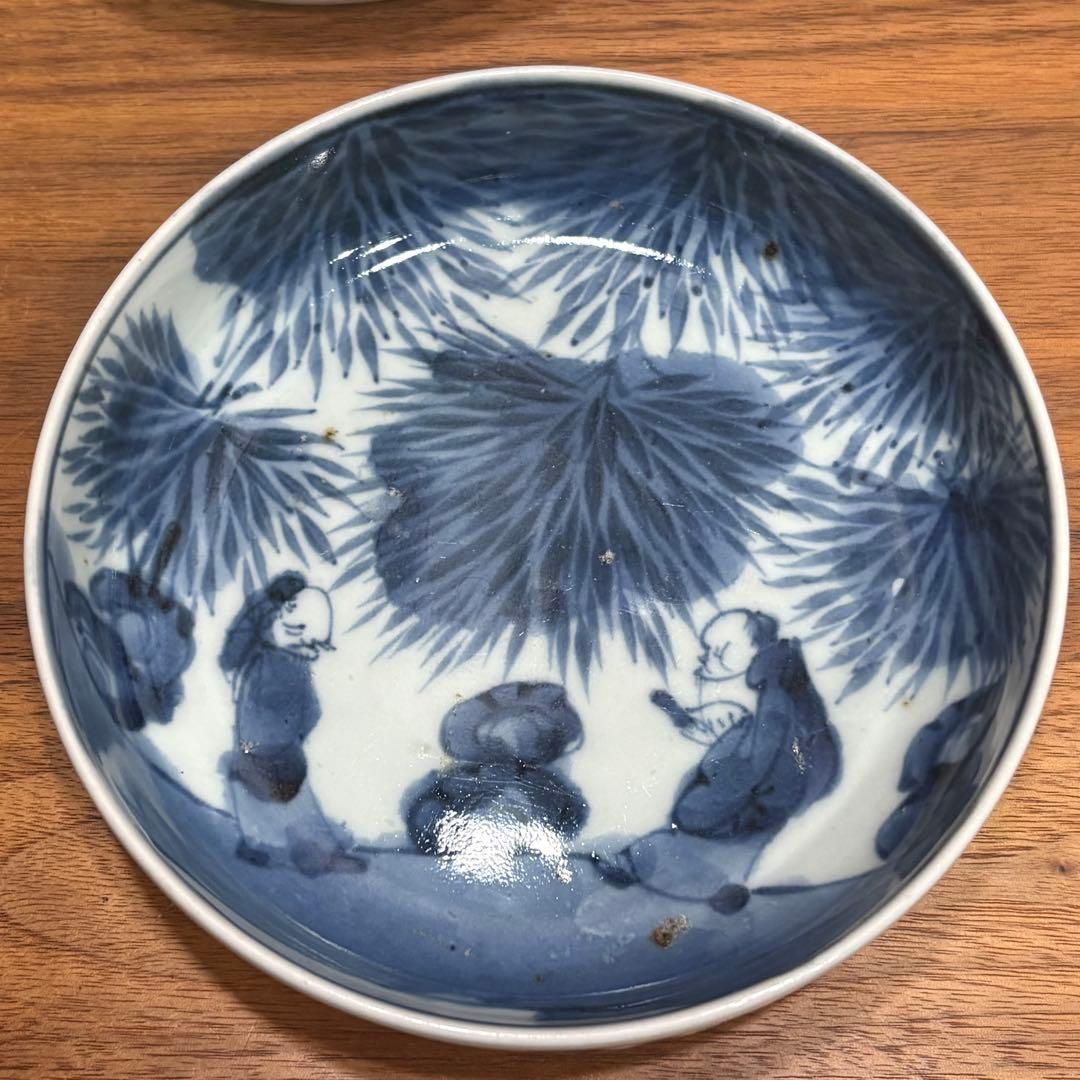 江戸時代◎伊万里焼　染付皿五枚